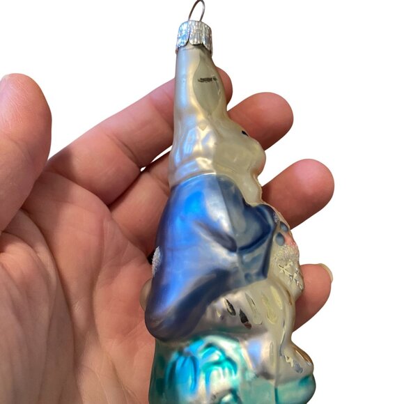 Czech Republic blown glass Easter Bunny Rabbit 4.5" Mercury glass - Picture 8 of 9